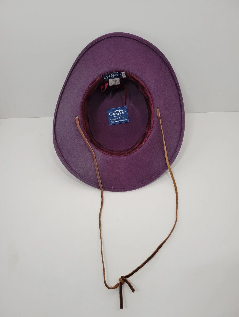 Conner Norcal Open Road Purple Wool Leather Strap Hat One Size